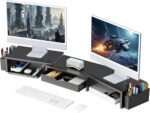 gianotter Dual Monitor Stand Riser, Desk Organizer With Drawer and 2 Pen Holders... - Image 2