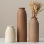 10.4 inches Tall Decorative Ceramic Vase Set, 3 Pieces, Nordic Modern Boho Style... - Image 2