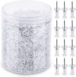 1000 Count Push Pins Tacks, Thumb Tacks with Clear Plastic Head and Steel Point ... - Image 2