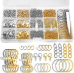 1130PCS Keychain Making Kit Jump Rings for Jewelry DIY Supplies Gold/Silver | Al... - Image 2