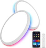 12 Inch WiFi Smart RGB LED Flush Mount Ceiling Light (2 Pack) | 24W 2640LM, RGB ... - Image 2