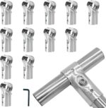 12 PCS 1 Inch T Pipe Clamps, Heavy-Duty Galvanized Steel Connectors with Bolts a... - Image 2