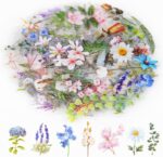 160Pcs Natural Flower Stickers for Scrapbooking,Self-Adhesive Transparent Flower... - Image 2
