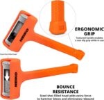 NEIKO 02847A 2 LB Dead Blow Hammer, Neon Orange | Unibody Molded | Checkered Gri... - Image 3