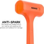 NEIKO 02847A 2 LB Dead Blow Hammer, Neon Orange | Unibody Molded | Checkered Gri... - Image 5
