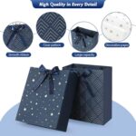 KomoLeay 4 Pack 9" Medium Size Gift Bags Assorted Premium Blue Gift Bags with Ti... - Image 5
