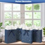 KomoLeay 4 Pack 9" Medium Size Gift Bags Assorted Premium Blue Gift Bags with Ti... - Image 7
