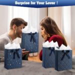 KomoLeay 4 Pack 9" Medium Size Gift Bags Assorted Premium Blue Gift Bags with Ti... - Image 9