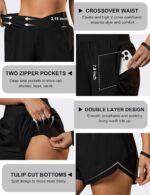 Blooming Jelly Women's Workout Shorts Athletic Running Shorts Crossover High Wai... - Image 6