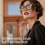 miyya Blue Light Glasses for Women - Oversized UV & Blue Light Blocker Chunky Fr... - Image 3