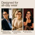 miyya Blue Light Glasses for Women - Oversized UV & Blue Light Blocker Chunky Fr... - Image 7