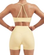 SUUKSESS Women 2 Piece Workout Sets Padded Halter Sports Bras High Waisted Biker... - Image 3