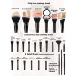 HGHDBT 36Pcs Black Makeup Brushes Set Professional Makeup Kit Multi-functional M... - Image 3