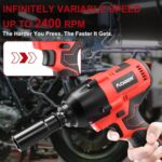 AOBEN Cordless Impact Wrench 1/2 Inch, Power Impact Gun Kit, Max 600N. M/450Ft-l... - Image 4