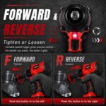 AOBEN Cordless Impact Wrench 1/2 Inch, Power Impact Gun Kit, Max 600N. M/450Ft-l... - Image 5