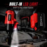 AOBEN Cordless Impact Wrench 1/2 Inch, Power Impact Gun Kit, Max 600N. M/450Ft-l... - Image 7