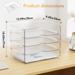 YKLSLH 4 Trays Paper Organizer Letter Tray - Acrylic Desk File Organizer, Stacka... - Image 6