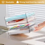 YKLSLH 4 Trays Paper Organizer Letter Tray - Acrylic Desk File Organizer, Stacka... - Image 7