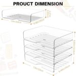 YKLSLH 4 Trays Paper Organizer Letter Tray - Acrylic Desk File Organizer, Stacka... - Image 9