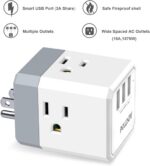 3-Outlet USB Wall Charger and Extender with 3-Way Splitter, ETL Listed - for Hom... - Image 3