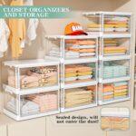 Kmiectse Clear Storage Bins with Lids - 4 Tier Plastic Bins with Wheels, Stackab... - Image 5
