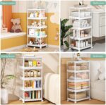Kmiectse Clear Storage Bins with Lids - 4 Tier Plastic Bins with Wheels, Stackab... - Image 6