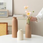 10.4 inches Tall Decorative Ceramic Vase Set, 3 Pieces, Nordic Modern Boho Style... - Image 4
