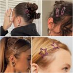 Metal Snap Hair Clips,8 Pairs Hair Barrettes for Women - Star & Water Drop Hair ... - Image 6