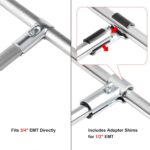 10 Sets T Pipe Connectors Tee Clamps, Fits 3/4" EMT Conduit Directly, Includes A... - Image 3