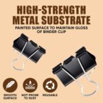 Binder Clips, 48 Pcs Medium Binder Clips, Kalerr Black Binder Clip Medium, 1.25 ... - Image 5
