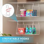 3-Tier Hanging Laundry Basket Organizer：Foldable Wire Shelf Laundry Room Organiz... - Image 3