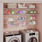 3-Tier Hanging Laundry Basket Organizer：Foldable Wire Shelf Laundry Room Organiz... - Image 4