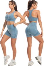3 Piece Workout Sets for Women Butt Lifting Leggings with High Impact Sports Bra... - Image 5