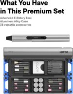 HOTO SNAPBLOQ R-A04 Mini Rotary Tool Kit, Cordless or Corded, Brushless Precisio... - Image 10