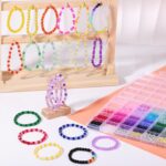 1368pcs 6mm Glass Beads for Bracelets, 34 Colors Crystal Beads for Jewelry Makin... - Image 3