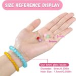 1368pcs 6mm Glass Beads for Bracelets, 34 Colors Crystal Beads for Jewelry Makin... - Image 5
