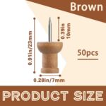 50 Pcs Wooden Push Pins, Decorative Thumb Tacks, Push Pins for Cork Board Head P... - Image 3