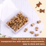 50 Pcs Wooden Push Pins, Decorative Thumb Tacks, Push Pins for Cork Board Head P... - Image 4