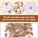 50 Pcs Wooden Push Pins, Decorative Thumb Tacks, Push Pins for Cork Board Head P... - Image 7
