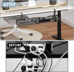 Cable Management, 25'' Cable Management Under Desk No Drill, Metal Cord Organize... - Image 7