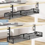Cable Management, 25'' Cable Management Under Desk No Drill, Metal Cord Organize... - Image 8