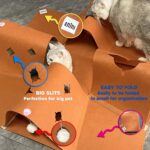 Interactive Cat Tunnel Mat for Indoor Cats, 4-Way Felt Cat Cave with Hanging Bal... - Image 5