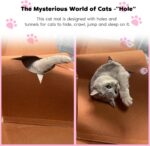 Interactive Cat Tunnel Mat for Indoor Cats, 4-Way Felt Cat Cave with Hanging Bal... - Image 8