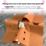 Interactive Cat Tunnel Mat for Indoor Cats, 4-Way Felt Cat Cave with Hanging Bal... - Image 9