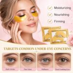 Sulily 30 Pairs Eye Masks & Lip Masks, 24K Gold Under Eye Patches for Puffy Eyes... - Image 3