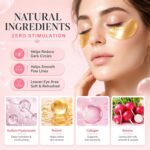Sulily 30 Pairs Eye Masks & Lip Masks, 24K Gold Under Eye Patches for Puffy Eyes... - Image 8
