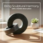 Home Decor and Bathroom Decor Marble Double Ring - Modern Shelf Sculpture and Of... - Image 5