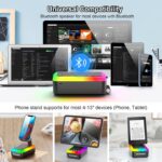 JTEMAN Gifts for Men Women, Cell Phone Stand with Bluetooth Speaker and Light, P... - Image 7