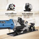 4Amp Mini Circular Saw Corded, 3500RPM Compact Saw with Laser Guide, Rip Guide, ... - Image 4