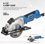 4Amp Mini Circular Saw Corded, 3500RPM Compact Saw with Laser Guide, Rip Guide, ... - Image 5